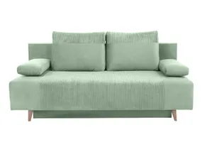 BRW тримісний диван Леон розкладний з велюровим ящиком зелений, Poso 47 Green/Kronos 47 Mint SO3-LEON-LX_3DL-G2_BACF5C фото