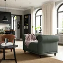 IKEA VISKAFORS ВИСКАФОРС, 1,5-местное кресло, Серый / зеленый / коричневый 894.432.97 фото thumb №3