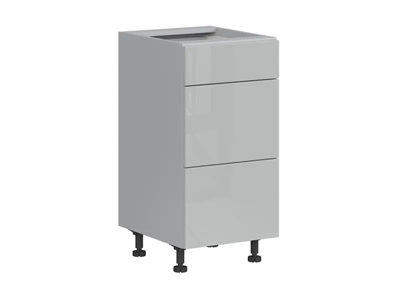 BRW Кухонный базовый шкаф Top Line 40 см с ящиками серый глянец, серый гранола/серый глянец TV_D3S_40/82_2SMB/SMB-SZG/SP фото №2