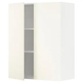 IKEA METOD МЕТОД, навісна шафа з полицями / 2 дверцят, білий / ВАЛЛЬСТЕНА білий, 80x100 см 195.072.64 фото