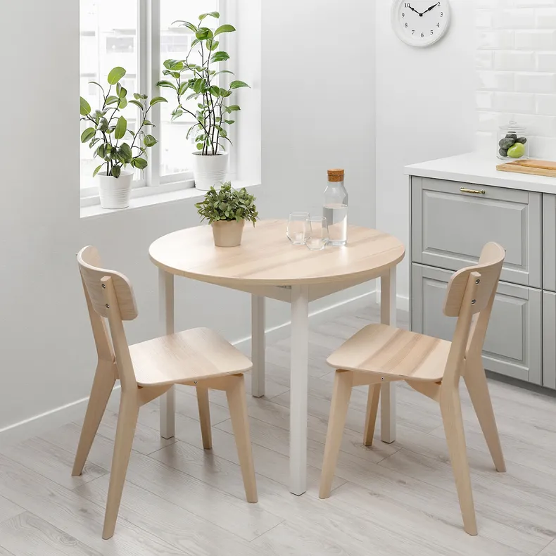 IKEA GAPERHULT ГАРЕПХУЛЬТ, розкладний стіл, попелястий / білий, 90 / 120x90 см 505.115.36 фото №5