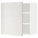 IKEA METOD МЕТОД, шафа навісна із полицями, білий / Ringhult світло-сірий, 60x60 см 294.619.20 фото thumb №1