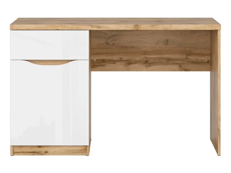 Письмовий стіл BRW Nuis, 120х60 см, дуб вотан/білий глянець BIU1D1S-DWO/BIP фото №2