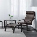 IKEA POÄNG ПОЭНГ, кресло с табуретом для ног, черно-коричневый / Глосе темно-коричневый 595.510.71 фото thumb №2