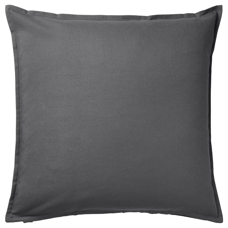 IKEA GURLI ГУРЛІ, чохол на подушку, темно-сірий, 50x50 см 004.746.97 фото №1