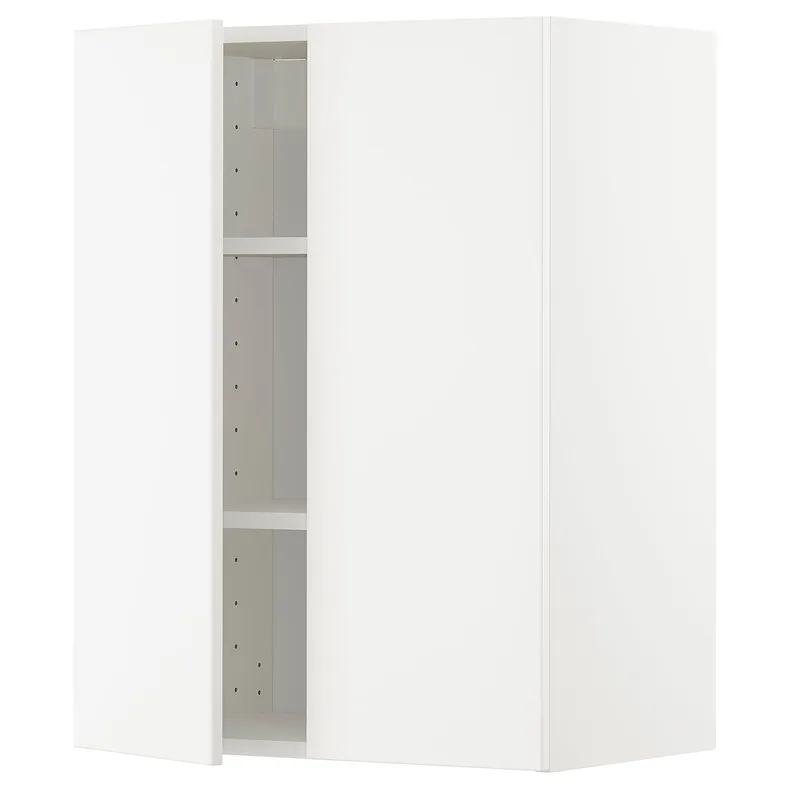 IKEA METOD МЕТОД, навісна шафа з полицями / 2 дверцят, білий / ВЕДДІНГЕ білий, 60x80 см 894.668.49 фото №1