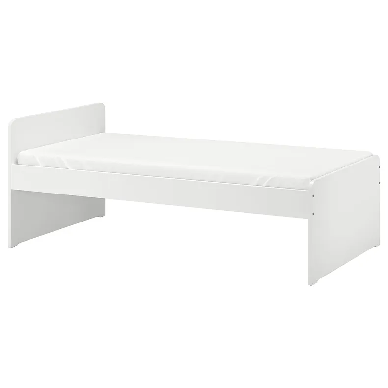 IKEA SLÄKT СЛЭКТ, каркас кровати с реечным дном, белый, 90x200 см 792.277.55 фото №1