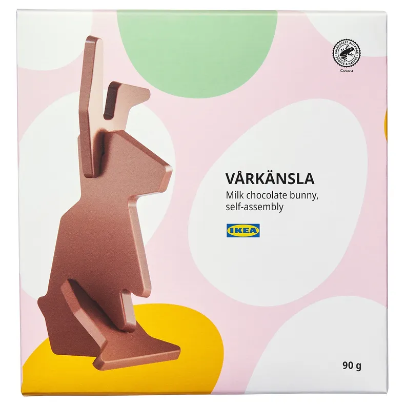IKEA VÅRKÄNSLA, шоколадный заяц, Сертифицировано Rainforest Alliance для самостоятельной сборки, 90 g 905.463.36 фото №1