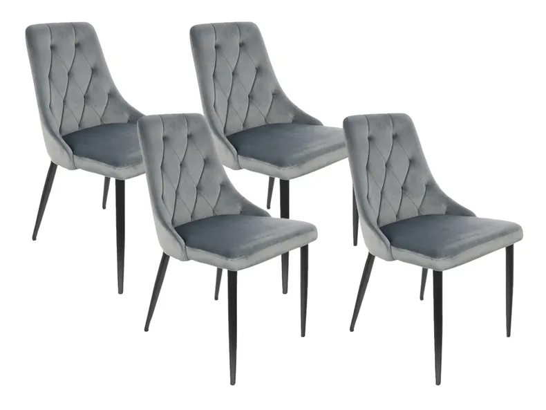 BRW Комплект стульев бархатных 4 шт BRW ALVAR Velvet, светло-серый, светло-серый DUBLIN_DARK_GREY_40 фото №1