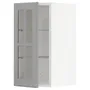 IKEA METOD МЕТОД, навісна шафа,полиці / скляні дверцята, білий / сірий Бодбін, 30x60 см 593.949.67 фото