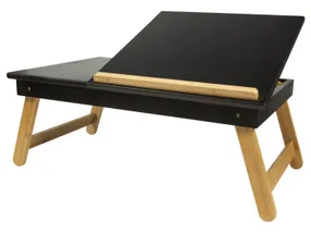 Столик для ноутбука BRW Kyoto, 53х43 см, чорний / натуральний 075039 фото