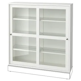 IKEA HAVSTA ХАВСТА, шафа зі скляними дверцятами, білий, 121x35x123 см 005.292.56 фото