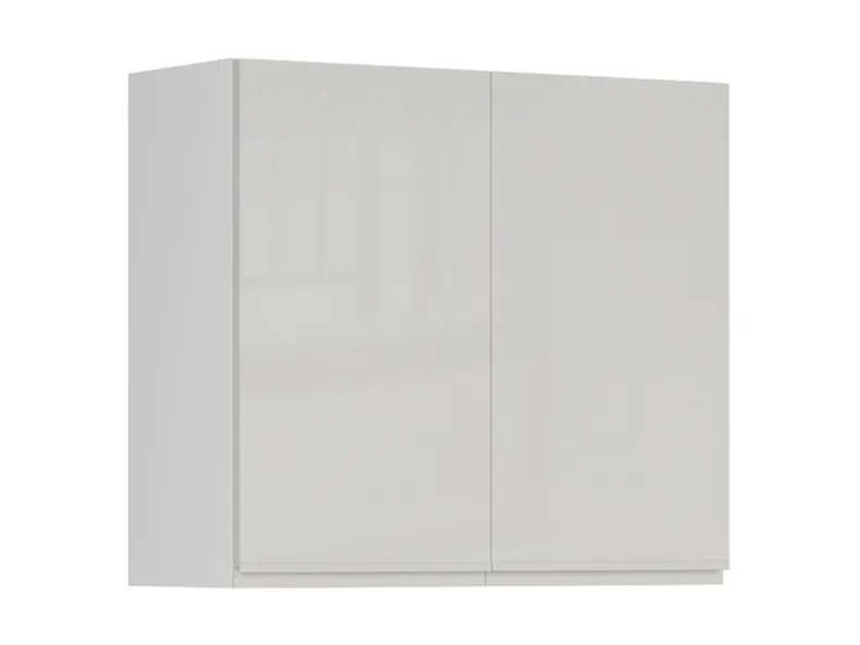 BRW Шкаф кухонный верхний Sole 80 см с отводом двухдверный светло-серый глянец, альпийский белый/светло-серый глянец FH_GC_80/72_L/P-BAL/XRAL7047 фото №2