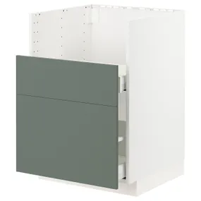IKEA METOD МЕТОД / MAXIMERA МАКСИМЕРА, шкаф для мойки ТАЛЛШЁН, белый / бодарский серо-зеленый, 60x60 см 295.508.84 фото