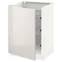 IKEA METOD МЕТОД, напольный шкаф / проволочные корзины, белый / светло-серый, 60x60 см 094.701.19 фото thumb №1