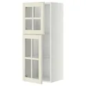 IKEA METOD МЕТОД, настінна шафа, полиці / 2 склх дверц, білий / БУДБІН кремово-білий, 40x100 см 093.949.84 фото thumb №1