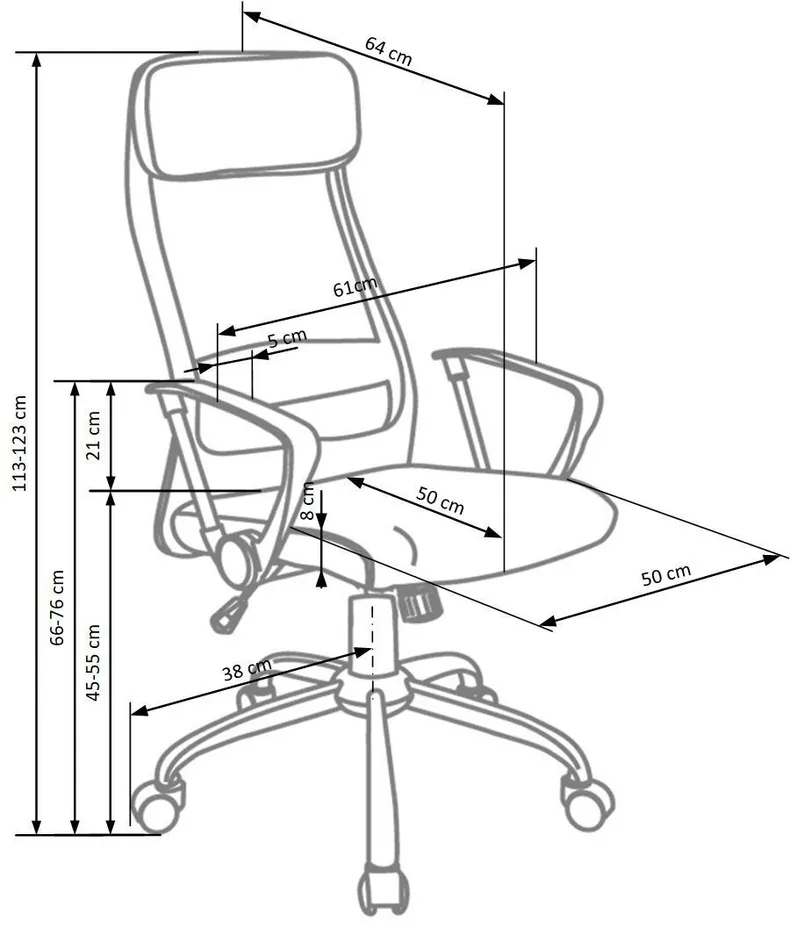 Крісло комп'ютерне офісне обертове HALMAR ZOOM тканина сіра фото №3
