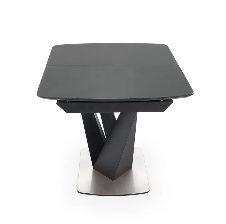 Обеденный стол раскладной HALMAR PATRIZIO 160-200x90 см, столешница - темный ясен, ножка - черный фото №11