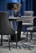 Обеденный стол раскладной HALMAR VINSTON 180-230x95 см, столешница - темно серая/черная, ножки - черные фото thumb №6