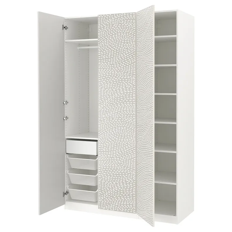 IKEA PAX ПАКС / MISTUDDEN МИСТУДДЕН, гардероб, комбинация, белый / серый узор, 150x60x236 см 795.212.19 фото №1