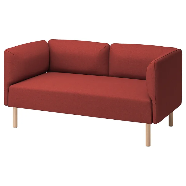 IKEA LILLEHEM ЛІЛЛЕХЕМ, 2-місний модульний диван, ГУННАРЕД/коричнево-червоний деревина 494.712.73 фото №1