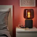 IKEA SYMFONISK СИМФОНИСК, абажур для лампы с динамиком, стекло / черный 904.947.47 фото thumb №6