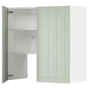 IKEA METOD МЕТОД, настінн шаф д / витяжки з полиц / дверц, білий / Стенсунд світло-зелений, 80x80 см 395.043.54 фото