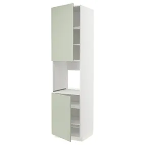 IKEA METOD МЕТОД, висока шафа для дух, 2 дверцят / пол, білий / Стенсунд світло-зелений, 60x60x240 см 894.864.56 фото