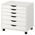 IKEA ALEX АЛЕКС, тумба с ящиками на колесах, белый, 67x66 см 804.854.23 фото thumb №1