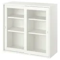 IKEA VIHALS ВИХАЛС, шкаф+раздвижные стеклянные дверцы, белый, 95x37x90 см 805.428.76 фото thumb №1