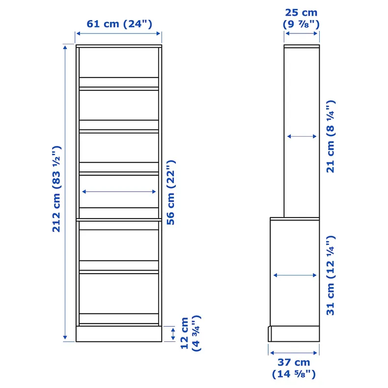 IKEA HAVSTA ХАВСТА, стелаж із цоколем, сірий, 61x37x212 см фото №4