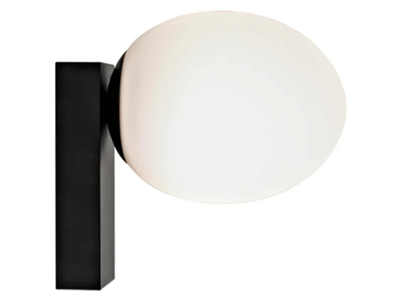 BRW Сталевий настінний світильник для ванної Ice Egg біло-чорний 083937 фото №1