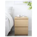 IKEA MALM МАЛЬМ, комплект мебели д / спальни, 4 предм., Шпон дуба, окрашенный в белый цвет, 140x200 см 294.882.41 фото thumb №6