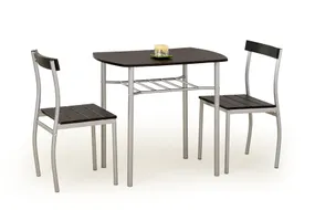 Столовий комплект HALMAR LANCE стіл + 2 стільці 82x50 см, венге фото