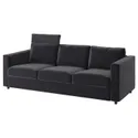 IKEA VIMLE ВІМЛЕ, 3-місний диван, з підголовником / Djuparp темно-сірий 094.336.07 фото thumb №1