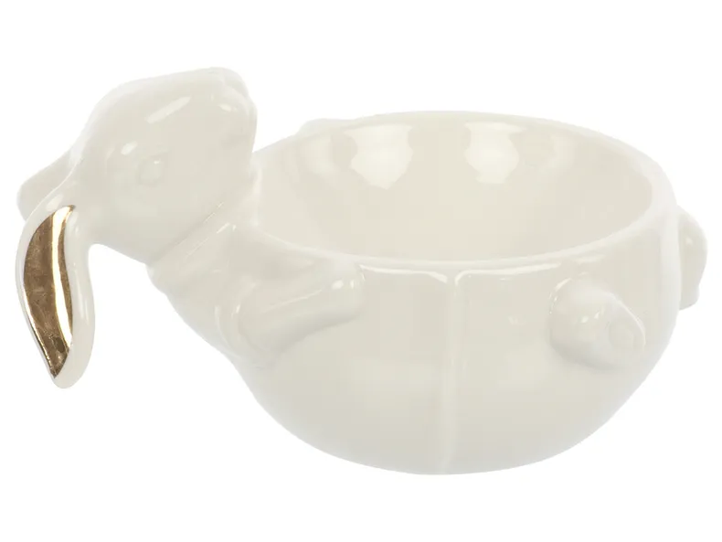 BRW Декоративна тарілка пасхальна BRW Кролик, кераміка, білий 085411 фото №1