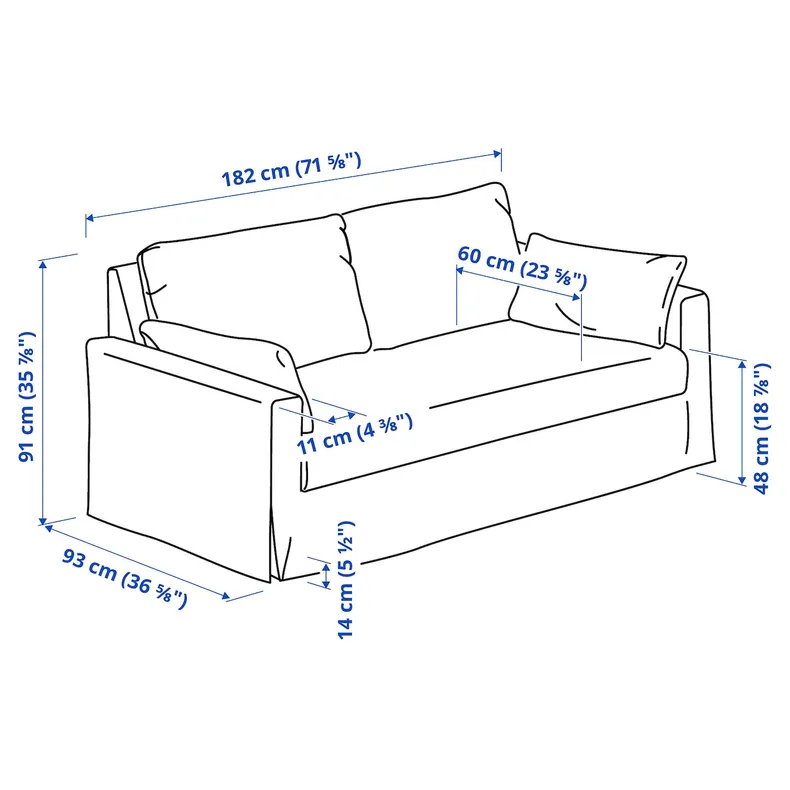 IKEA HYLTARP ХЮЛЬТАРП, 2-місний диван, КІЛАНДА блідо-синій 294.896.22 фото №7
