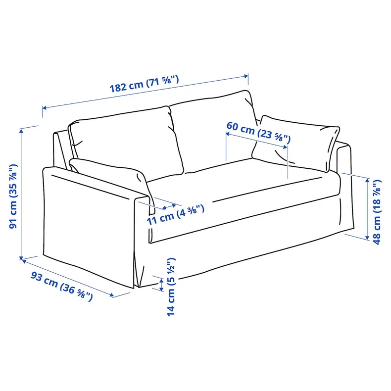 IKEA HYLTARP ХИЛЬТАРП, 2-местный диван, Киланда бледно-голубая фото №7