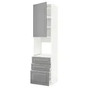IKEA METOD МЕТОД / MAXIMERA МАКСІМЕРА, висока шафа д / духов з дверц / 3 шухл, білий / сірий Бодбін, 60x60x240 см 294.599.36 фото thumb №1