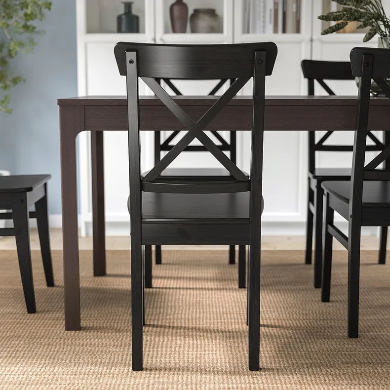 IKEA INGOLF ІНГОЛЬФ, стілець, коричнево-чорний 602.178.22 фото №8