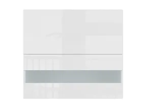 BRW Верхня кухонна шафа Sole L6 80 см з нахиленим дисплеєм білий екрю, альпійський білий/екрю білий FK_G2O_80/72_OV/O-BAL/BIEC фото