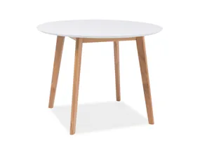 Стол кухонный SIGNAL MOSSO II, белый/дуб, 100x100 фото