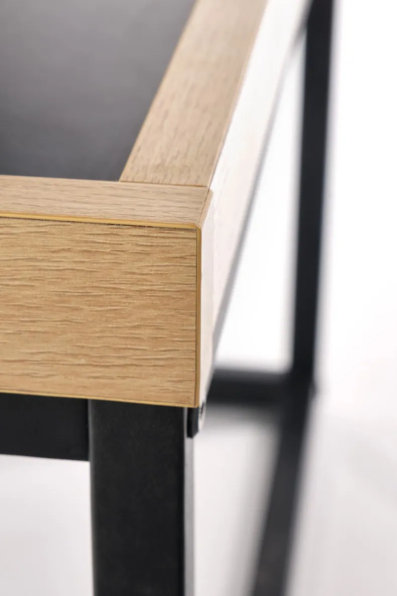 Журнальный столик деревянный HALMAR VESPA, 100x60 см, столешница: натуральная, ножки из металла: черные фото №4