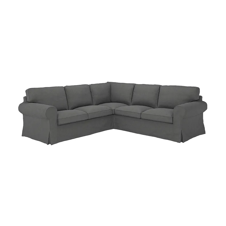 IKEA EKTORP ЕКТОРП, кутовий диван, 4-місний, Талміра середньо-сіра 894.362.30 фото №1