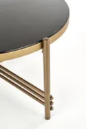 Журнальний стіл HALMAR ISMENA 80x80 см, каркас - золото, стільниця - чорний фото thumb №5