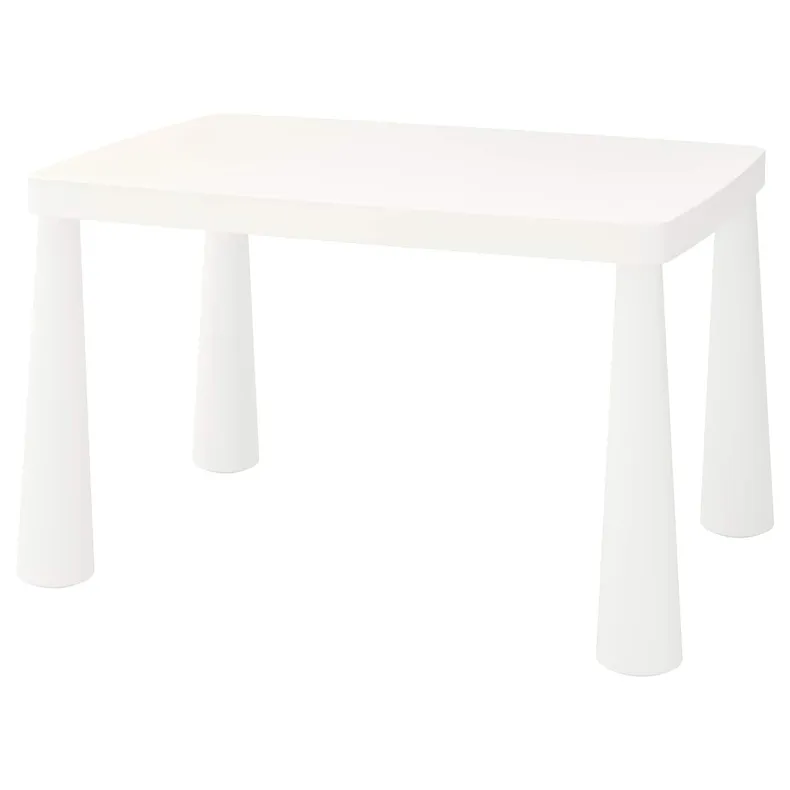 IKEA MAMMUT МАММУТ, стол детский, внутренний / наружный белый, 77x55 см 503.651.77 фото №1