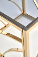 Журнальный столик стеклянный HALMAR UNIVERSE, 55x55 см, каркас - золото, стекло - дымчатое фото thumb №13