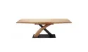 Кухонный стол HALMAR SANDOR 3 160-220x90 см, столешница - золотой дуб, ножки - золотой дуб/черный фото thumb №1