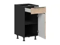 BRW Sole L6 40 см правосторонний кухонный шкаф с выдвижным ящиком дуб галифакс натур, Черный/дуб галифакс натур FM_D1S_40/82_P/SMB-CA/DHN фото thumb №3
