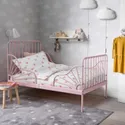 IKEA BARNDRÖM БАРНДРЁМ, пододеяльник и наволочка, рисунок сердца белый / розовый, 150x200 / 50x60 см 605.043.66 фото thumb №4